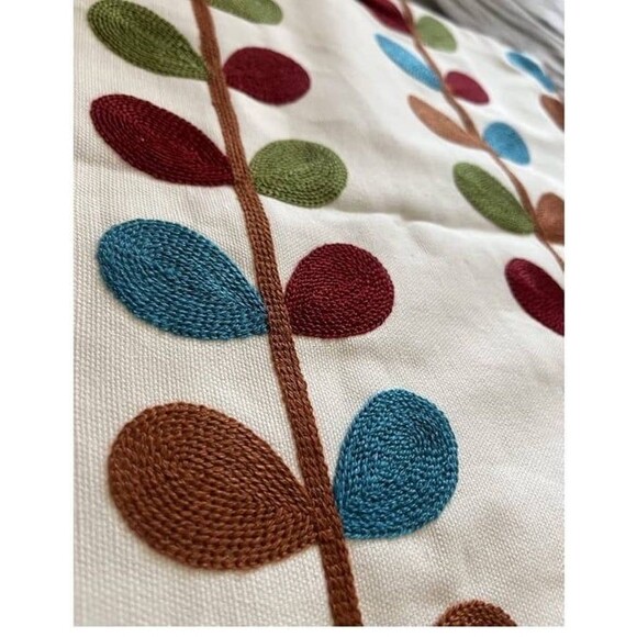 NWT  Embroidered High Quality 100% Organic Cotton Pillow Cushion Covers set of 2 - Picture 11 of 11